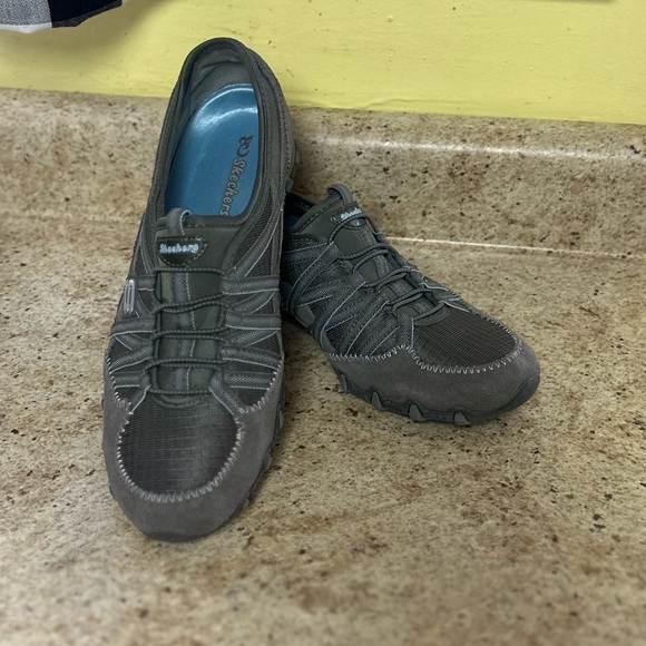 Skechers Womens Sz 9 Bikers Lite Relive Gray/Blue Slip On Casual/Athletic Shoes - Picture 8 of 9